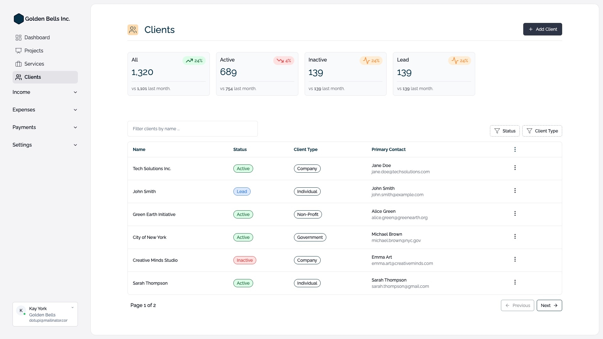 Project management interface