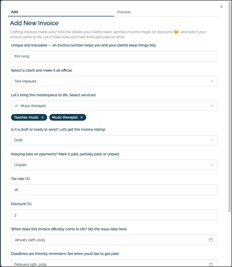 Project management interface